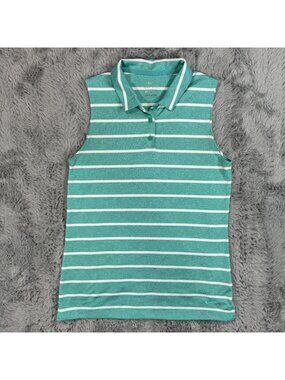 Nike Dri-Fit Womens S Sleeveless Golf Polo Tank Top Collard Shirt Teal NEW